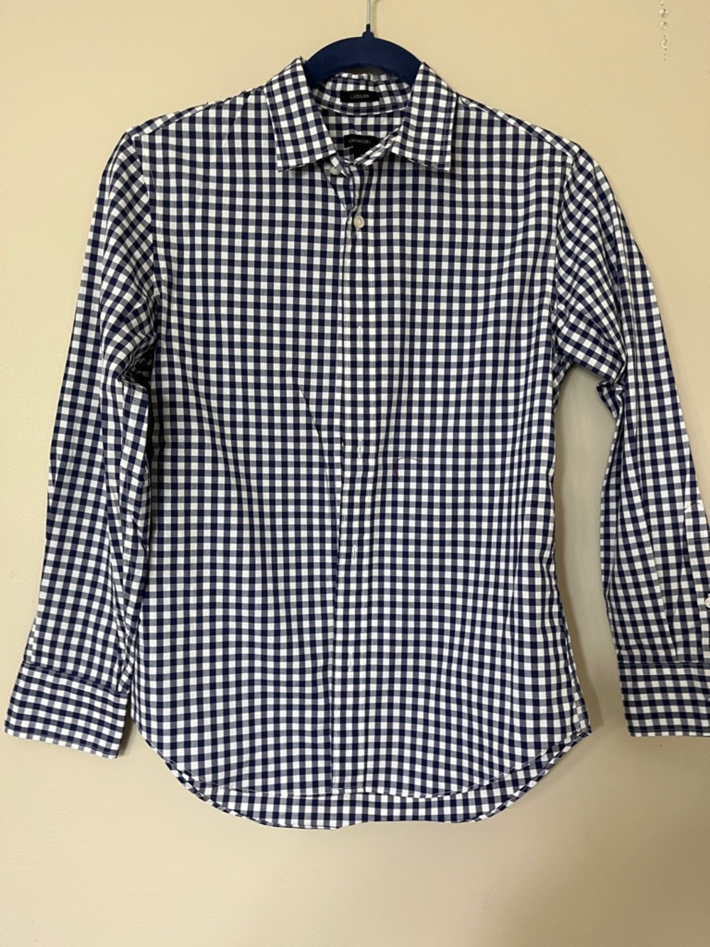 Crewcuts Boys Navy and White Gingham Button-Down Shirt